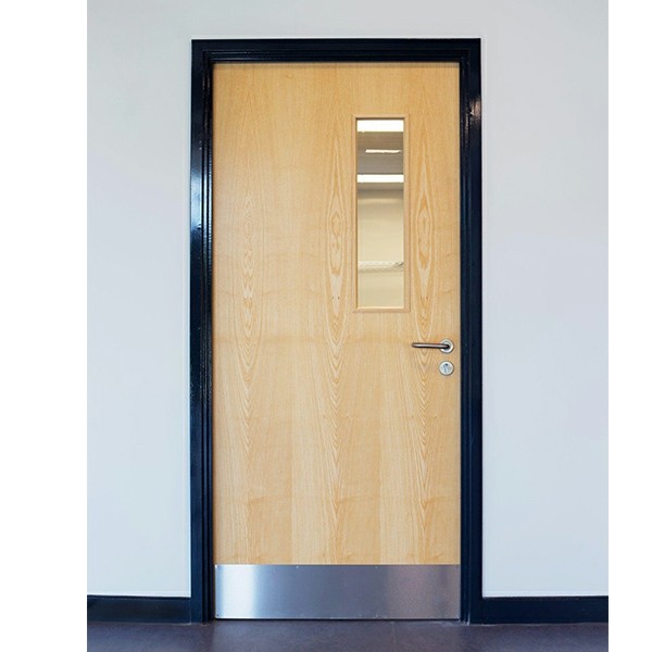 Fire rated single wood door with Glass